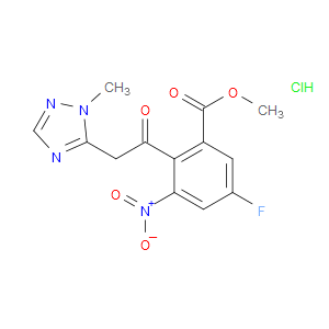 METHYL 5-FLUORO-2-(2-(1-METHYL-1H-1,2,4-TRIAZOL-5-YL)ACETYL)-3-NITROBENZOATE HYDROCHLORIDE