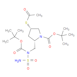(2S,4S)-TERT-BUTYL 4-(ACETYLTHIO)-2-((TERT-BUTOXYCARBONYL(SULFAMOYL)AMINO)METHYL)PYRROLIDINE-1-CARBOXYLATE - Click Image to Close