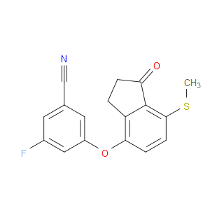 3-FLUORO-5-((7-(METHYLTHIO)-1-OXO-2,3-DIHYDRO-1H-INDEN-4-YL)OXY)BENZONITRILE - Click Image to Close