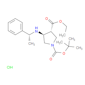 (3R,4S)-1-TERT-BUTYL 3-ETHYL 4-(((R)-1-PHENYLETHYL)AMINO)PYRROLIDINE-1,3-DICARBOXYLATE HYDROCHLORIDE - Click Image to Close