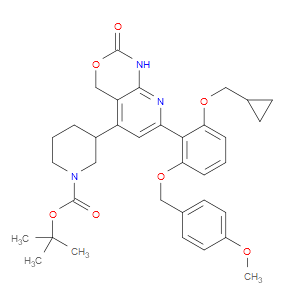 3-[7-[2-(CYCLOPROPYLMETHOXY)-6-[(4-METHOXYPHENYL)METHOXY]PHENYL]-1,4-DIHYDRO-2-OXO-2H-PYRIDO[2,3-D][1,3]OXAZIN-5-YL]-1-PIPERIDINECARBOXYLIC ACID TERT-BUTYL ESTER