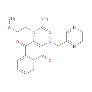 N-(1,4-DIOXO-3-(PYRAZIN-2-YLMETHYLAMINO)-1,4-DIHYDRONAPHTHALEN-2-YL)-N-(2-METHOXYETHYL)ACETAMIDE