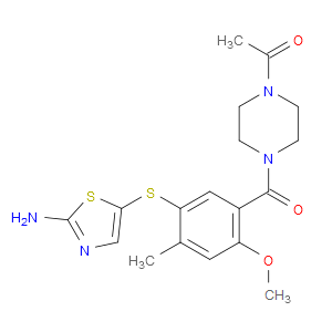1-(4-(5-(2-AMINOTHIAZOL-5-YLTHIO)-2-METHOXY-4-METHYLBENZOYL)PIPERAZIN-1-YL)ETHANONE
