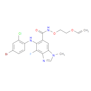 5-((4-BROMO-2-CHLOROPHENYL)AMINO)-4-FLUORO-1-METHYL-N-(2-(VINYLOXY)ETHOXY)-1H-BENZO[D]IMIDAZOLE-6-CARBOXAMIDE