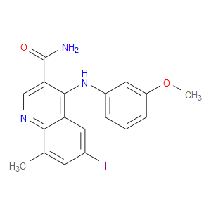 6-IODO-4-(3-METHOXYPHENYLAMINO)-8-METHYLQUINOLINE-3-CARBOXAMIDE