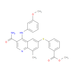 METHYL 3-(3-CARBAMOYL-4-(3-METHOXYPHENYLAMINO)-8-METHYLQUINOLIN-6-YLTHIO)BENZOATE