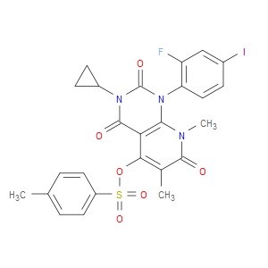3-CYCLOPROPYL-1-(2-FLUORO-4-IODOPHENYL)-6,8-DIMETHYL-2,4,7-TRIOXO-1,2,3,4,7,8-HEXAHYDROPYRIDO[2,3-D]PYRIMIDIN-5-YL 4-METHYLBENZENESULFONATE - Click Image to Close