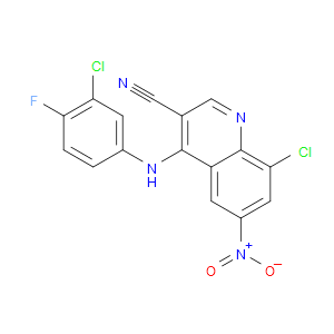 8-CHLORO-4-((3-CHLORO-4-FLUOROPHENYL)AMINO)-6-NITROQUINOLINE-3-CARBONITRILE