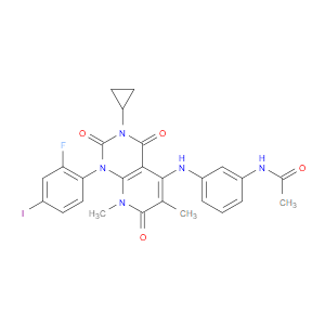 N-(3-(3-CYCLOPROPYL-1-(2-FLUORO-4-IODOPHENYL)-6,8-DIMETHYL-2,4,7-TRIOXO-1,2,3,4,7,8-HEXAHYDROPYRIDO[2,3-D]PYRIMIDIN-5-YLAMINO)PHENYL)ACETAMIDE