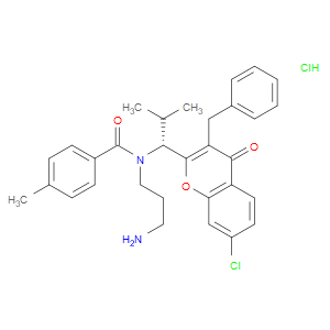 (R)-N-(3-AMINOPROPYL)-N-(1-(3-BENZYL-7-CHLORO-4-OXO-4H-CHROMEN-2-YL)-2-METHYLPROPYL)-4-METHYLBENZAMIDE HYDROCHLORIDE