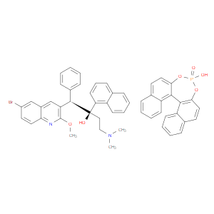 (11BR)-4-HYDROXYDINAPHTHO[2,1-D:1',2'-F][1,3,2]DIOXAPHOSPHEPINE 4-OXIDE COMPOUND WITH (1R,2S)-1-(6-BROMO-2-METHOXYQUINOLIN-3-YL)-4-(DIMETHYLAMINO)-2-(NAPHTHALEN-1-YL)-1-PHENYLBUTAN-2-OL(1:1)