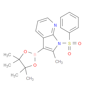 2-METHYL-1-(PHENYLSULFONYL)-3-(4,4,5,5-TETRAMETHYL-1,3,2-DIOXABOROLAN-2-YL)-1H-PYRROLO[2,3-B]PYRIDINE