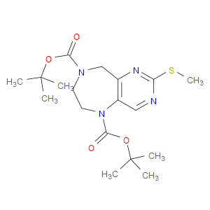 2-METHYLSULFANYL-6,7-DIHYDRO-9H-PYRIMIDO[5,4-E][1,4]DIAZEPINE-5,8-DICARBOXYLIC ACID DI-TERT-BUTYL ESTER - Click Image to Close