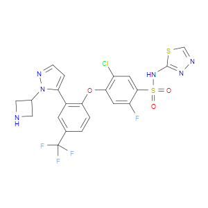 4-[2-[1-(3-AZETIDINYL)-1H-PYRAZOL-5-YL]-4-(TRIFLUOROMETHYL)PHENOXY]-5-CHLORO-2-FLUORO-N-1,3,4-THIADIAZOL-2-YL BENZENESULFONAMIDE - Click Image to Close