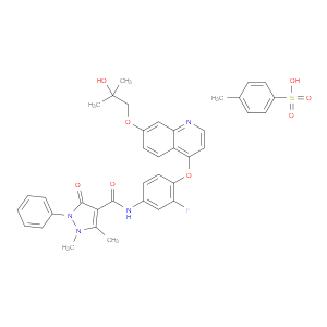 N-(3-FLUORO-4-((7-(2-HYDROXY-2-METHYLPROPOXY)QUINOLIN-4-YL)OXY)PHENYL)-1,5-DIMETHYL-3-OXO-2-PHENYL-2,3-DIHYDRO-1H-PYRAZOLE-4-CARBOXAMIDE P-TOLUENESULFONATE