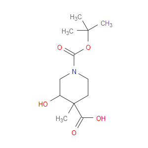 1-(TERT-BUTOXYCARBONYL)-3-HYDROXY-4-METHYLPIPERIDINE-4-CARBOXYLIC ACID - Click Image to Close