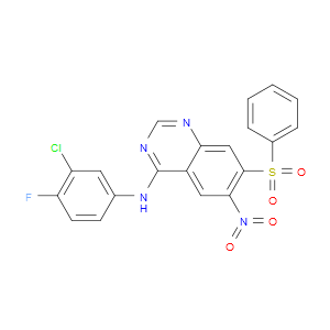 N-(3-CHLORO-4-FLUOROPHENYL)-6-NITRO-7-(PHENYLSULFONYL)-4-QUINAZOLINAMINE