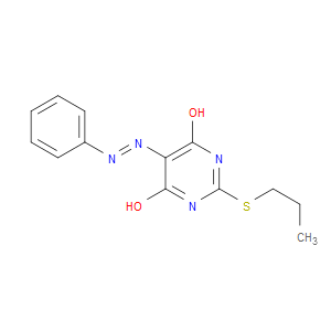 6-HYDROXY-5-(2-PHENYLDIAZENYL)-2-(PROPYLTHIO)-4(3H)-PYRIMIDINONE