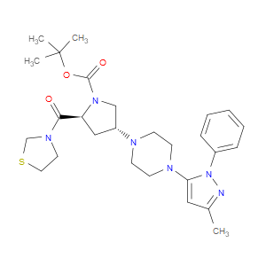 TERT-BUTYL (2S,4R)-4-(4-(3-METHYL-1-PHENYL-1H-PYRAZOL-5-YL)PIPERAZIN-1-YL)-2-(THIAZOLIDINE-3-CARBONYL)PYRROLIDINE-1-CARBOXYLATE - Click Image to Close