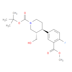 TERT-BUTYL (3S,4R)-4-(4-FLUORO-3-(METHOXYCARBONYL)PHENYL)-3-(HYDROXYMETHYL)PIPERIDINE-1-CARBOXYLATE
