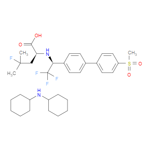 DICYCLOHEXYLAMINE (S)-4-FLUORO-4-METHYL-2-(((S)-2,2,2-TRIFLUORO-1-(4'-(METHYLSULFONYL)-[1,1'-BIPHENYL]-4-YL)ETHYL)AMINO)PENTANOATE