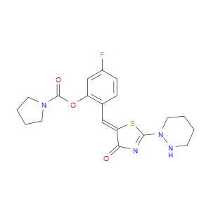 (Z)-5-FLUORO-2-((4-OXO-2-(TETRAHYDROPYRIDAZIN-1(2H)-YL)THIAZOL-5(4H)-YLIDENE)METHYL)PHENYL PYRROLIDINE-1-CARBOXYLATE