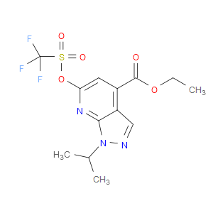 ETHYL 1-ISOPROPYL-6-(((TRIFLUOROMETHYL)SULFONYL)OXY)-1H-PYRAZOLO[3,4-B]PYRIDINE-4-CARBOXYLATE