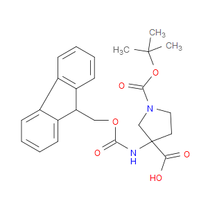 1-[(TERT-BUTOXY)CARBONYL]-3-([(9H-FLUOREN-9-YLMETHOXY)CARBONYL]AMINO)PYRROLIDINE-3-CARBOXYLIC ACID - Click Image to Close
