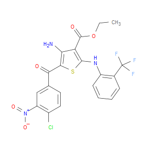 ETHYL 4-AMINO-5-(4-CHLORO-3-NITROBENZOYL)-2-[2-(TRIFLUOROMETHYL)ANILINO]THIOPHENE-3-CARBOXYLATE