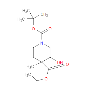 1-TERT-BUTYL 4-ETHYL 3-HYDROXY-4-METHYLPIPERIDINE-1,4-DICARBOXYLATE - Click Image to Close