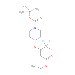 TERT-BUTYL 4-(4-ETHOXY-1,1,1-TRIFLUORO-4-OXOBUTAN-2-YLOXY)PIPERIDINE-1-CARBOXYLATE