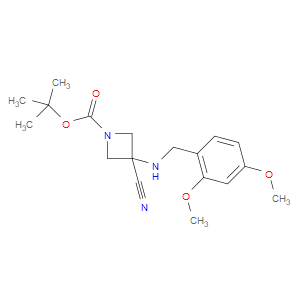 TERT-BUTYL 3-CYANO-3-((2,4-DIMETHOXYBENZYL)AMINO)AZETIDINE-1-CARBOXYLATE - Click Image to Close