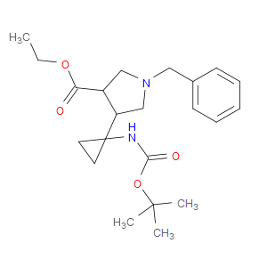 ETHYL 1-BENZYL-4-(1-((TERT-BUTOXYCARBONYL)AMINO)CYCLOPROPYL)PYRROLIDINE-3-CARBOXYLATE - Click Image to Close