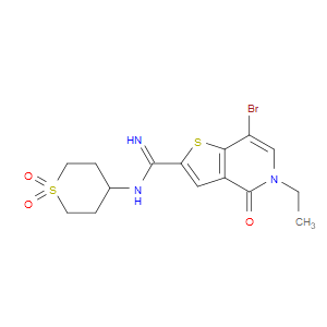 7-BROMO-N-(1,1-DIOXIDOTETRAHYDRO-2H-THIOPYRAN-4-YL)-5-ETHYL-4-OXO-4,5-DIHYDROTHIENO[3,2-C]PYRIDINE-2-CARBOXIMIDAMIDE