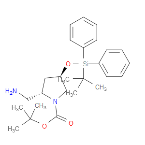 TERT-BUTYL (2S,4R)-2-(AMINOMETHYL)-4-((TERT-BUTYLDIPHENYLSILYL)OXY)PYRROLIDINE-1-CARBOXYLATE