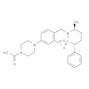 1-(4-(3-FLUORO-4-(((3S,6R)-3-METHYL-1,1-DIOXIDO-6-PHENYL-1,2-THIAZINAN-2-YL)METHYL)PHENYL)PIPERAZIN-1-YL)ETHANONE