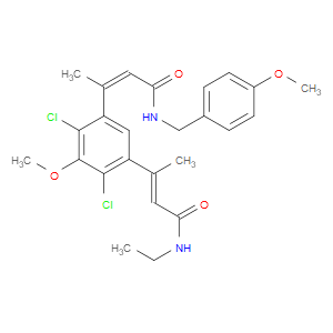 (Z)-3-(2,4-DICHLORO-3-METHOXY-5-((Z)-4-((4-METHOXYBENZYL)AMINO)-4-OXOBUT-2-EN-2-YL)PHENYL)-N-ETHYLBUT-2-ENAMIDE