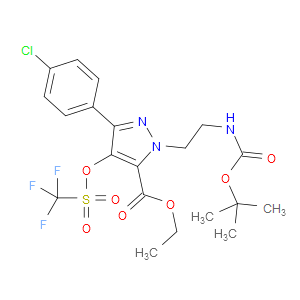 ETHYL 1-(2-((TERT-BUTOXYCARBONYL)AMINO)ETHYL)-3-(4-CHLOROPHENYL)-4-(((TRIFLUOROMETHYL)SULFONYL)OXY)-1H-PYRAZOLE-5-CARBOXYLATE