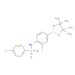 4-CHLORO-N-(2-FLUORO-4-(4,4,5,5-TETRAMETHYL-1,3,2-DIOXABOROLAN-2-YL)PHENYL)BENZENESULFONAMIDE - Click Image to Close