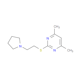 4,6-DIMETHYL-2-(2-(PYRROLIDIN-1-YL)ETHYLTHIO)PYRIMIDINE - Click Image to Close